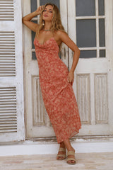 FINDERS KEEPERS PEPPA MIDI DRESS PEACH HARVEST FLORAL