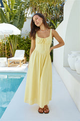 Calming Aura Linen Maxi Dress Yellow