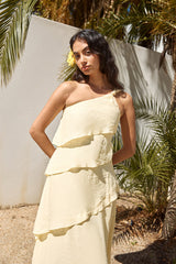 Certified Lover One Shoulder Maxi Dress Yellow