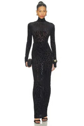 Animal Print Burnout Column Dress