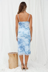 Cloud Sea Midi Dress Blue