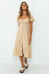 Beautiful Night Midi Dress Brown