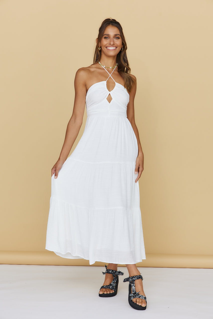 At First Light Maxi Dress White