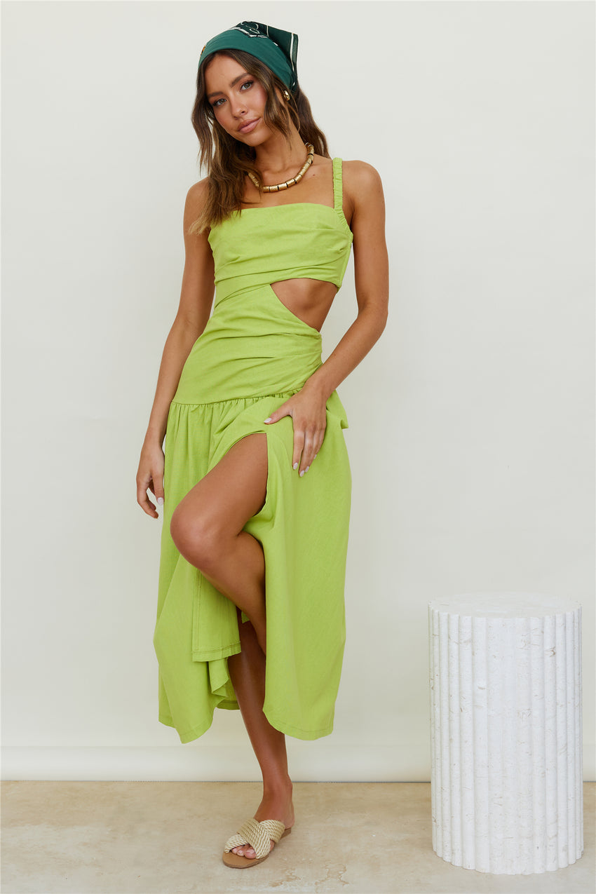 Autumn Warmth Maxi Dress Green