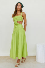 Autumn Warmth Maxi Dress Green