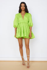 HELLO MOLLY Sweetest Treat Mini Dress Lime