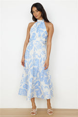 Showing Emotions Halter Maxi Dress Blue