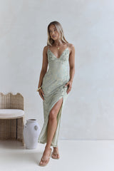 Far And Away Mesh Maxi Dress Sage