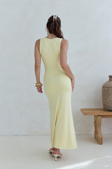 Coastal Caprice Maxi Dress Yellow