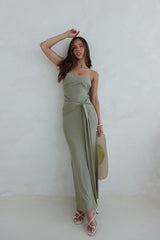 Follow You Strapless Maxi Dress Sage
