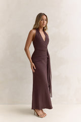 Run To You Halter Maxi Dress Brown