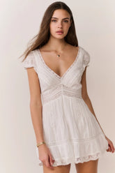 Edena Cotton Victorian Mini Dress