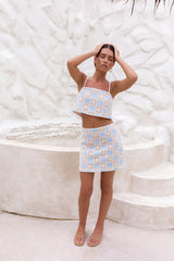 Moonlight Bay Mini Skirt Blue