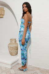Ripple Effect Maxi Dress Blue