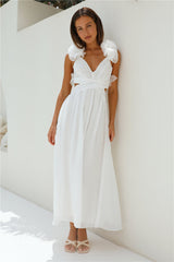 Whimsical Romance Midi Dress White