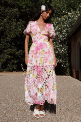 Floral Skies Maxi Dress Pink