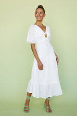 Peach Prosecco Maxi Dress White