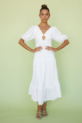 Peach Prosecco Maxi Dress White
