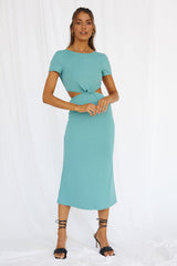 Last Night Midi Dress Teal