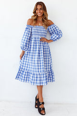 Gingham Skies Midi Dress