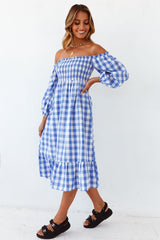 Gingham Skies Midi Dress