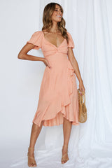 Said You Wanted Love Midi Dress Coral