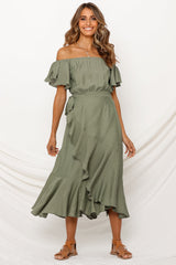 Summer In Turin Maxi Dress Olive