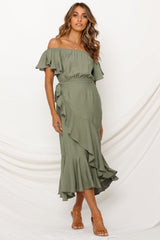 Summer In Turin Maxi Dress Olive