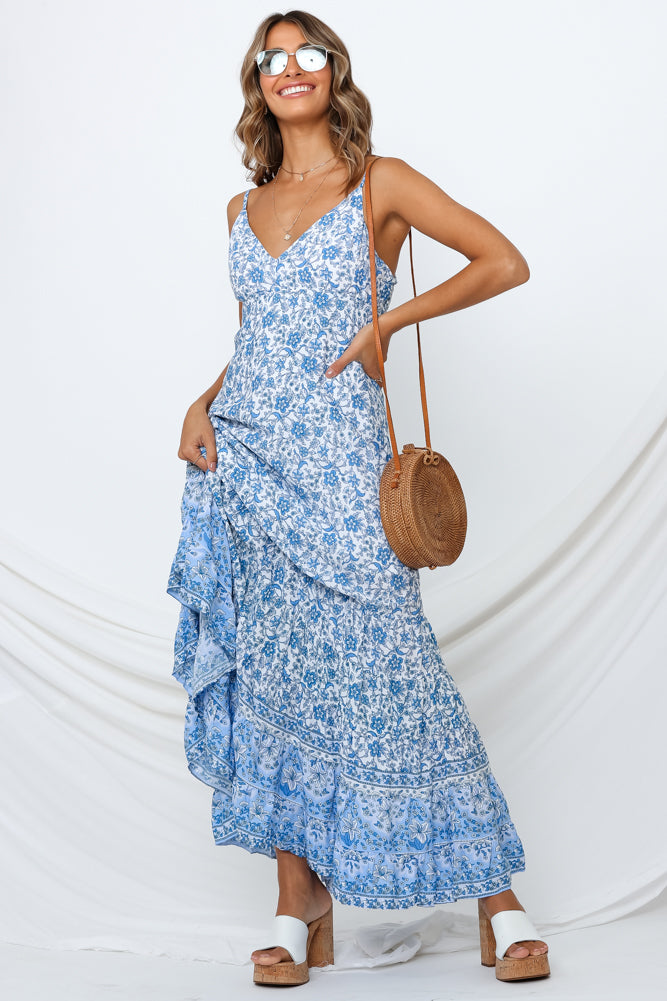 Sun Is Up Maxi Dress Blue