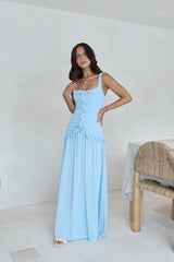 Shoreline Luxe Maxi Dress Blue