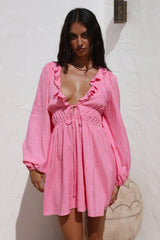 No Need To Talk Dress Pink