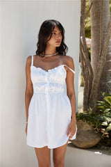 SNDYS Isabella Linen Mini Dress White