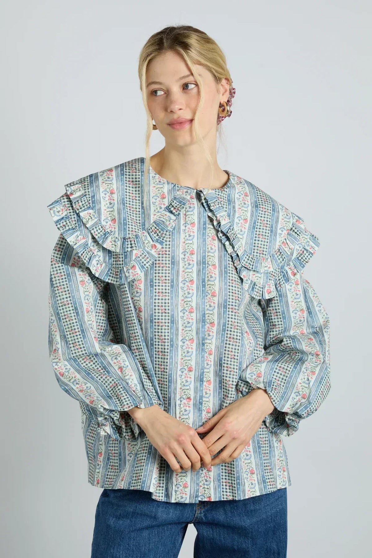Lois Blouse - Wallpaper Floral
