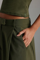 Sheveta The Ivy Wide-Leg Trousers - Cypress