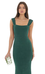 Open Back Maxi Dress In Green