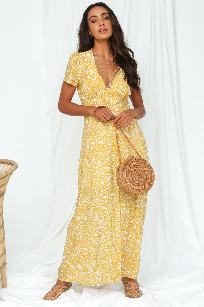 Seize The Day Maxi Dress Mustard