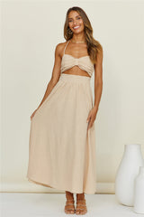 SNDYS Boat Linen Maxi Dress Brown