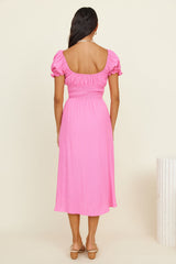 Seaside Picnic Midi Dress Pink