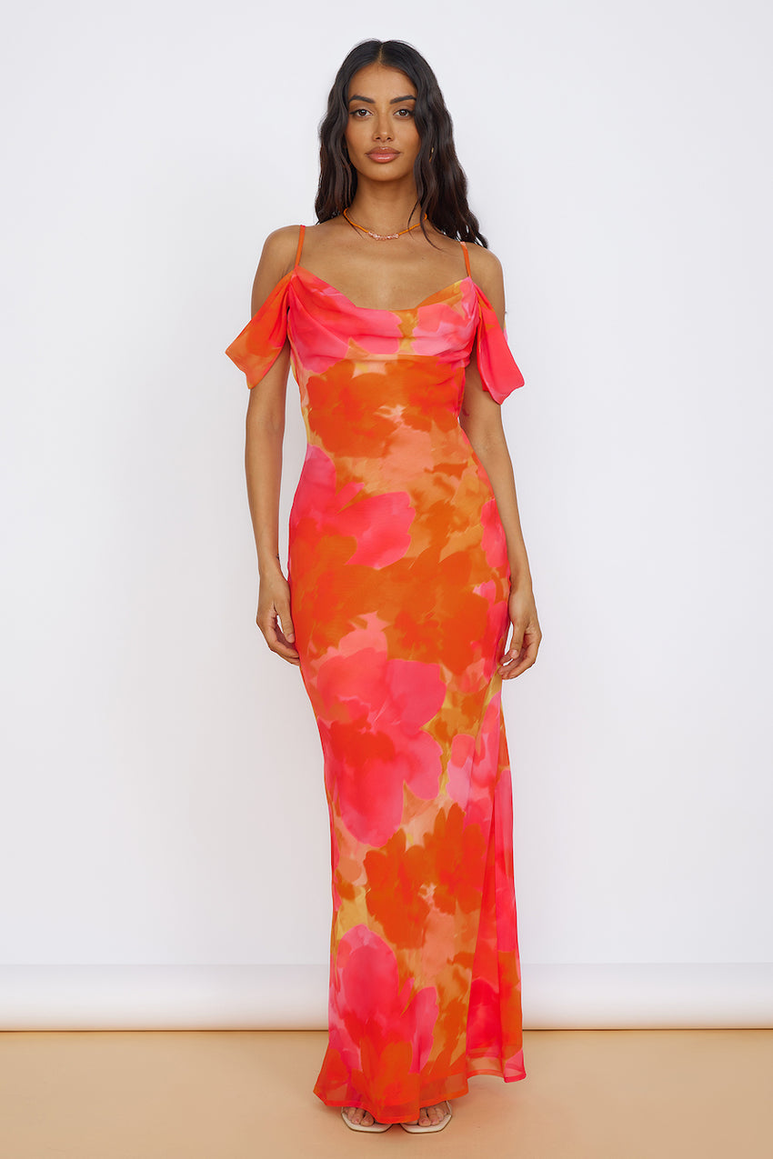 RUNAWAY THE LABEL Oralie Maxi Dress Orange