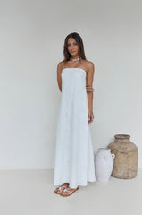 Heart To Heart Strapless Maxi Dress White