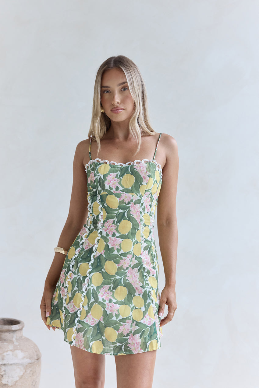 Sweet Citrine Mini Dress Green