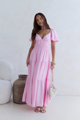 Butterfly Wings Maxi Dress Pink