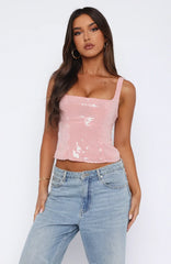 Can'T Explain It Sequin Bustier Pink