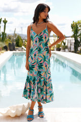HELLO MOLLY Aloha Honey Maxi Dress Blue