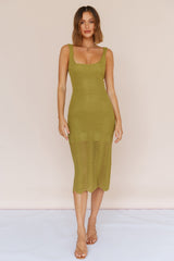 Flowing In Between Midi Dress Olive