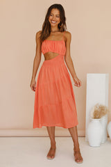 Feeling Fine Midi Dress Orange