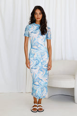 SHE IS US Etoile Midi Dress Blue