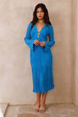 Meet Me At Sundown Midi Dress Blue