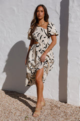 Pinnacle Moments Midi Dress Beige