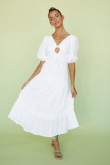 Peach Prosecco Maxi Dress White